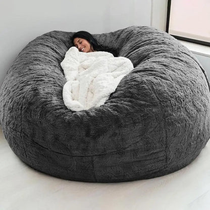 Soft Fluffy Fur Bean Bag Bed Recliner Cushion Cover (COVER ONLY) Sofa DJW Trend Furniture-Home Goods