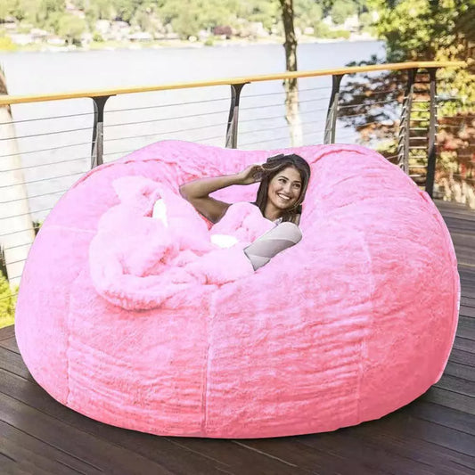 Soft Fluffy Fur Bean Bag Bed Recliner Cushion Cover (COVER ONLY) Sofa DJW Trend Furniture-Home Goods